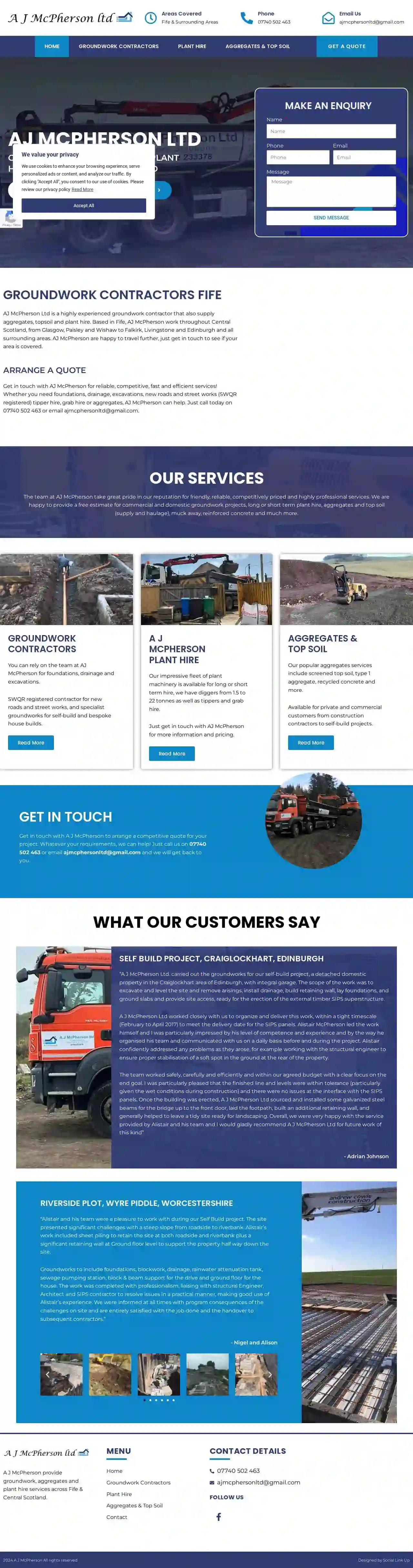 A J McPherson Ltd Groundworks Contractor