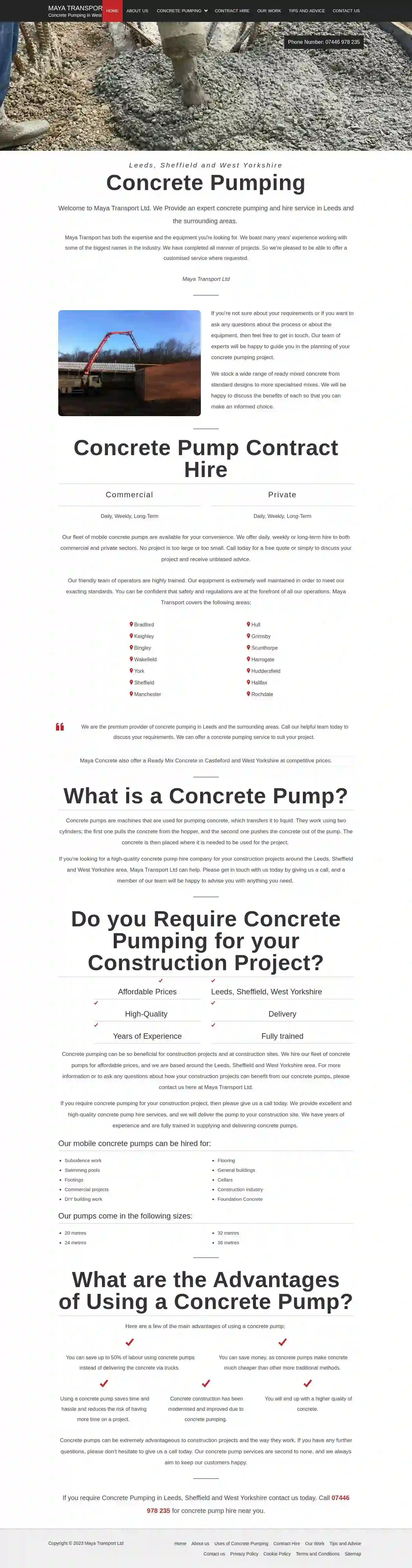 Concrete Pumping Maya Transport Ltd