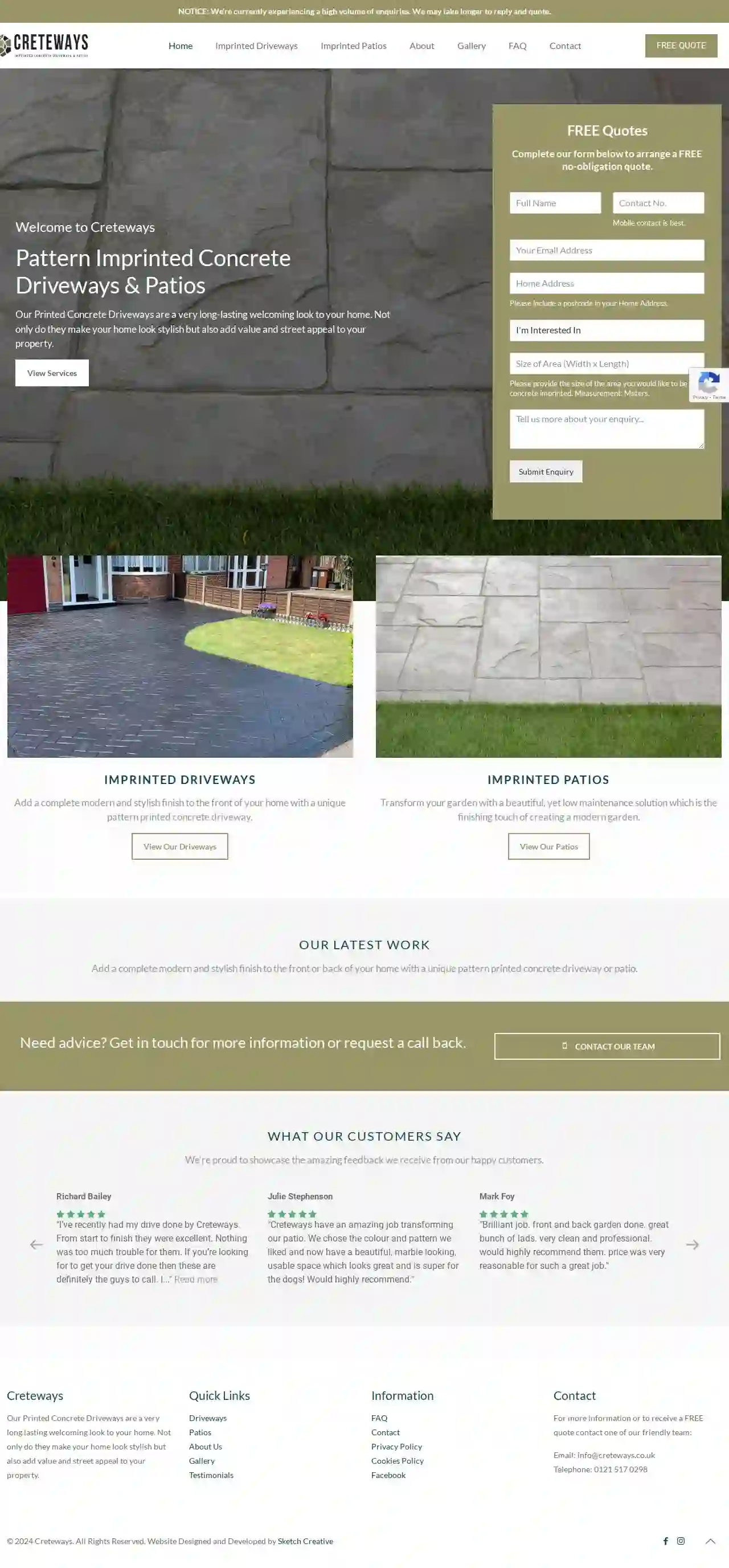 Creteways Concrete Imprinted Driveways