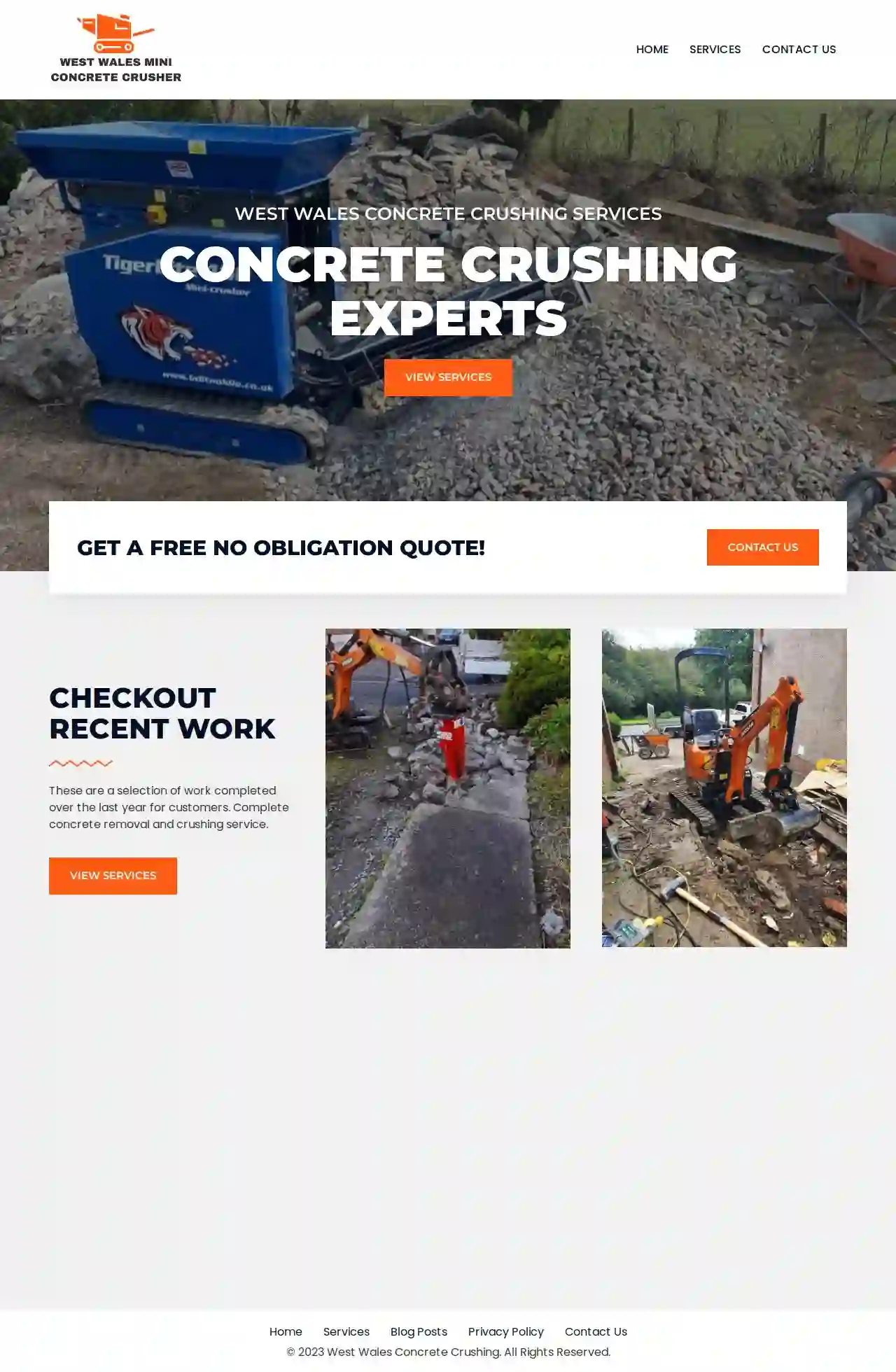 West Wales Mini Concrete Crusher