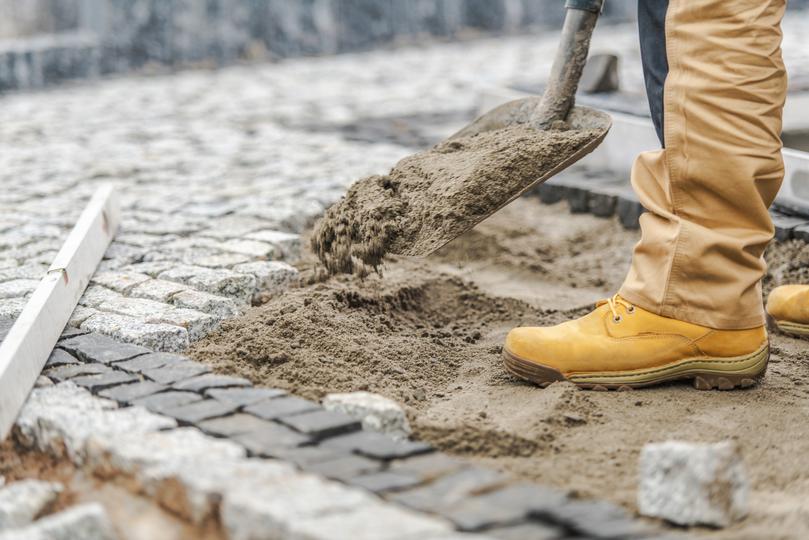 No fines concrete being used for a foundation