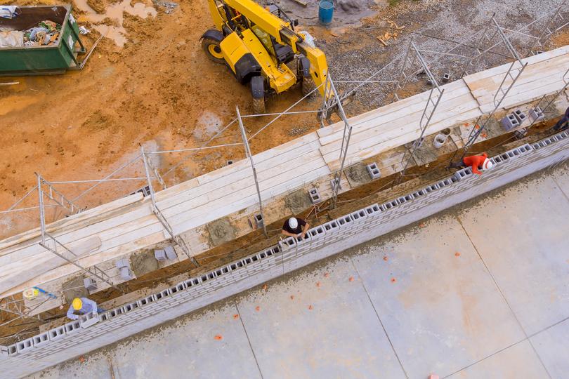 A smooth concrete slab ready for construction