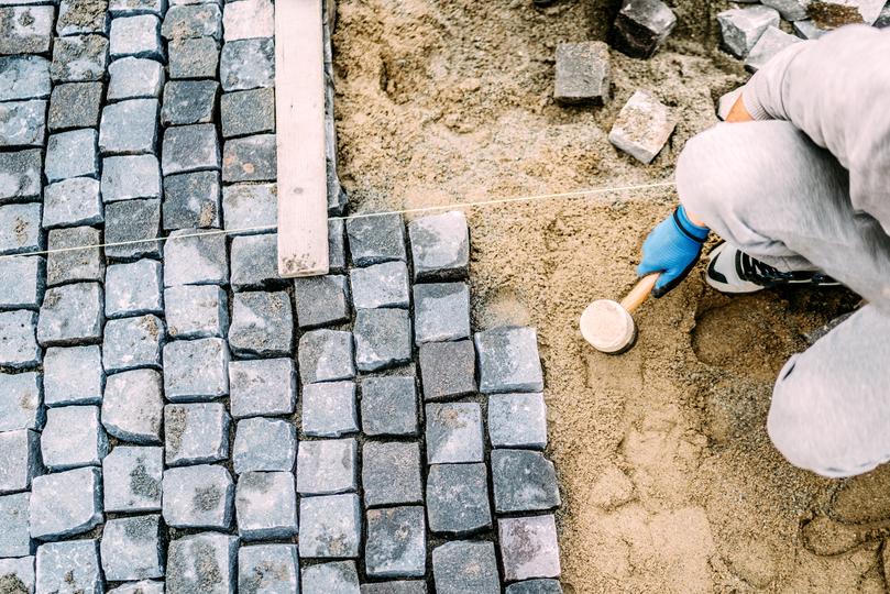 No fines concrete being used for a foundation