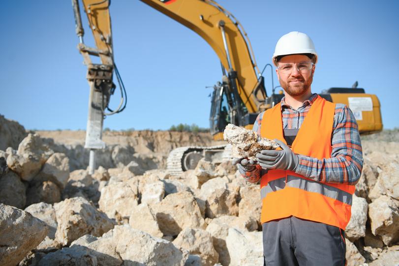 A pile of various aggregates for construction