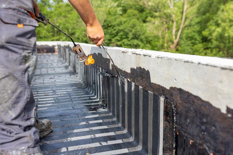 A basement construction using waterproof concrete